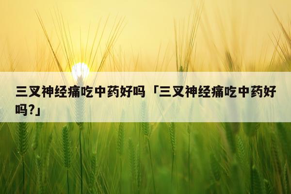 三叉神经痛吃中药好吗「三叉神经痛吃中药好吗?」