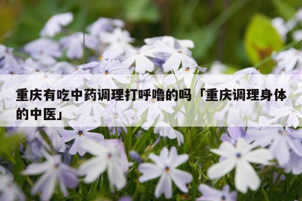 重庆有吃中药调理打呼噜的吗「重庆调理身体的中医」