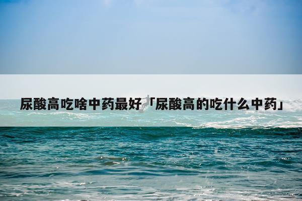 尿酸高吃啥中药最好「尿酸高的吃什么中药」
