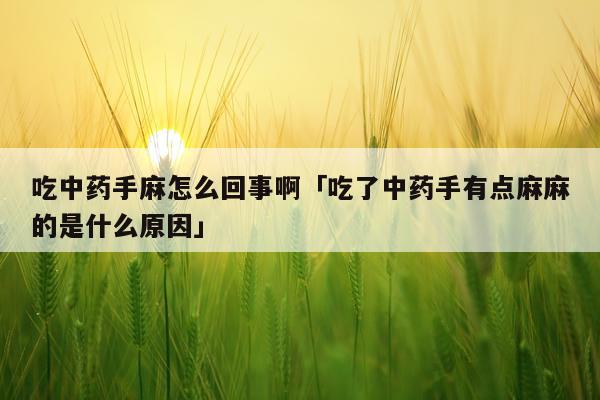 吃中药手麻怎么回事啊「吃了中药手有点麻麻的是什么原因」