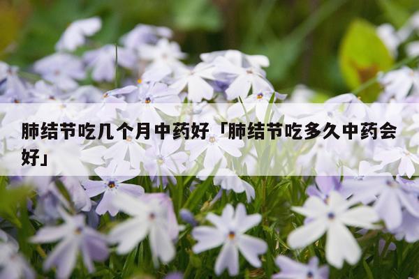 肺结节吃几个月中药好「肺结节吃多久中药会好」