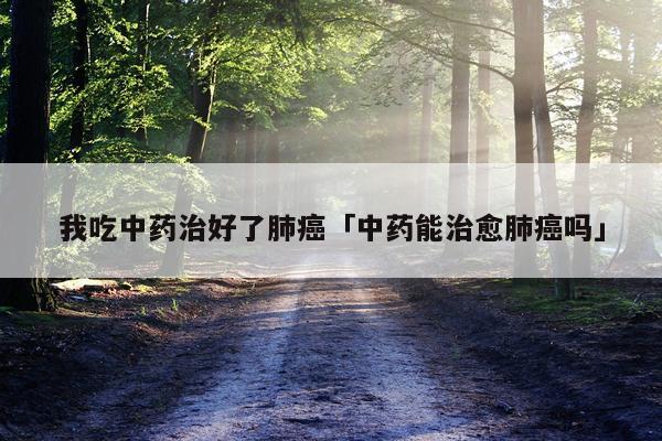 我吃中药治好了肺癌「中药能治愈肺癌吗」