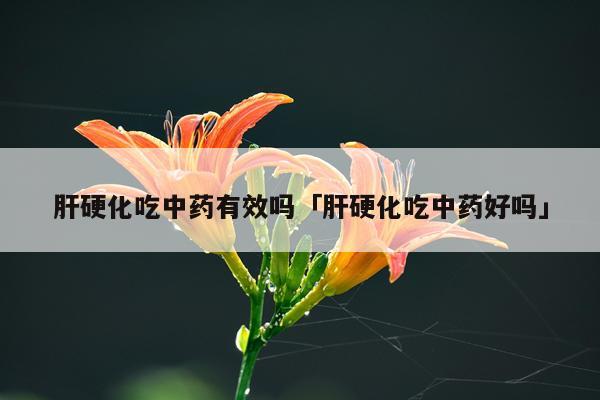 肝硬化吃中药有效吗「肝硬化吃中药好吗」