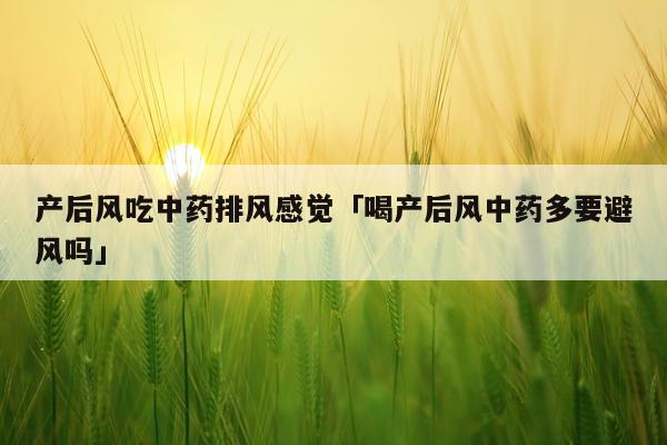 产后风吃中药排风感觉「喝产后风中药多要避风吗」