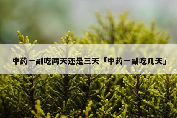 中药一副吃两天还是三天「中药一副吃几天」