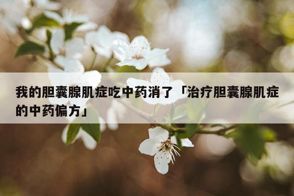 我的胆囊腺肌症吃中药消了「治疗胆囊腺肌症的中药偏方」