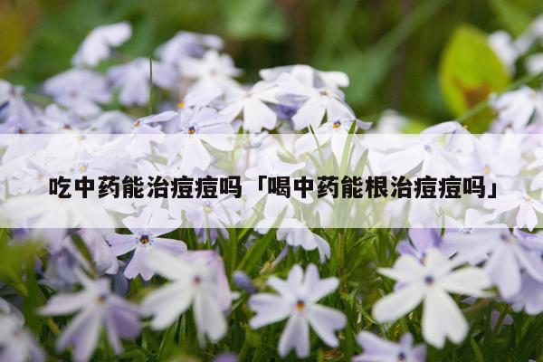 吃中药能治痘痘吗「喝中药能根治痘痘吗」