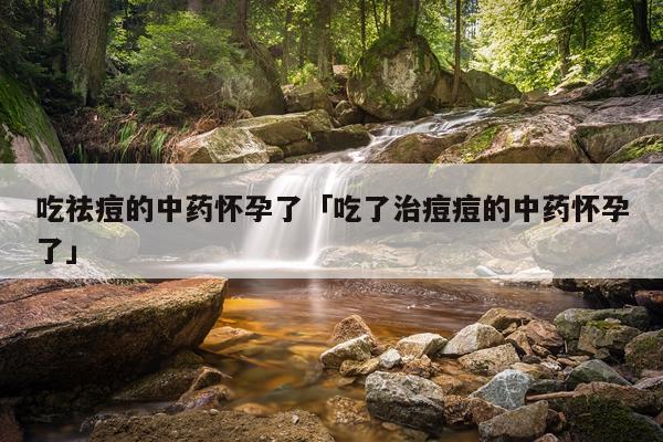 吃祛痘的中药怀孕了「吃了治痘痘的中药怀孕了」