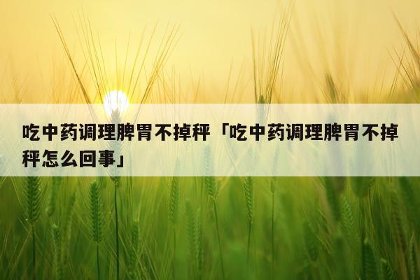 吃中药调理脾胃不掉秤「吃中药调理脾胃不掉秤怎么回事」