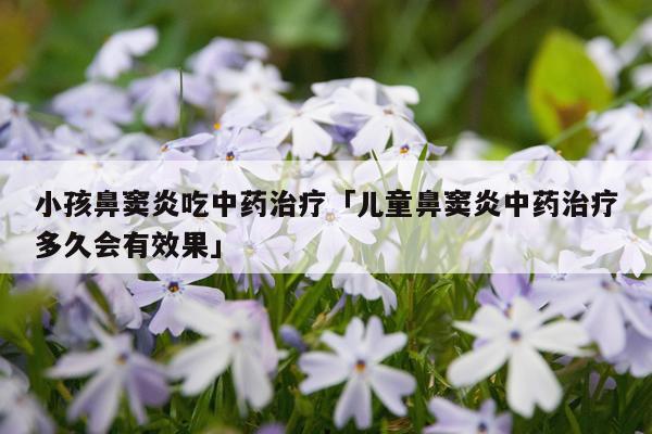 小孩鼻窦炎吃中药治疗「儿童鼻窦炎中药治疗多久会有效果」