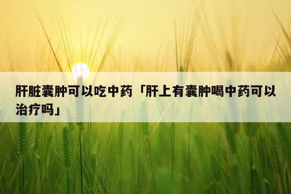 肝脏囊肿可以吃中药「肝上有囊肿喝中药可以治疗吗」