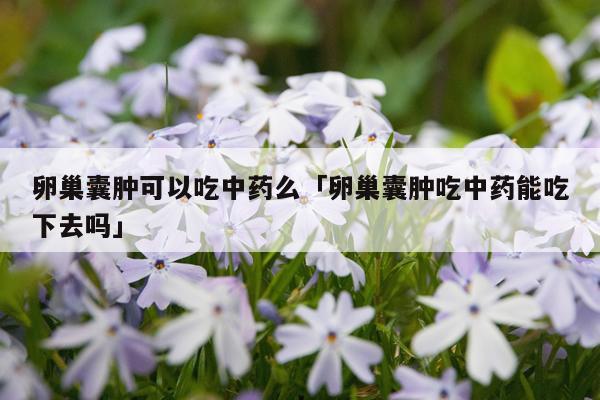 卵巢囊肿可以吃中药么「卵巢囊肿吃中药能吃下去吗」