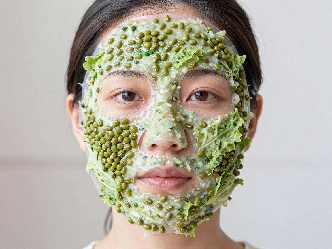 自制消炎祛痘中药面膜配方！绿豆生菜叶这样搭配就行